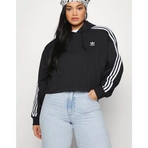 Adidas Adicolor Classics Cropped Hoodie Black Size L Streetwear Skater Casual